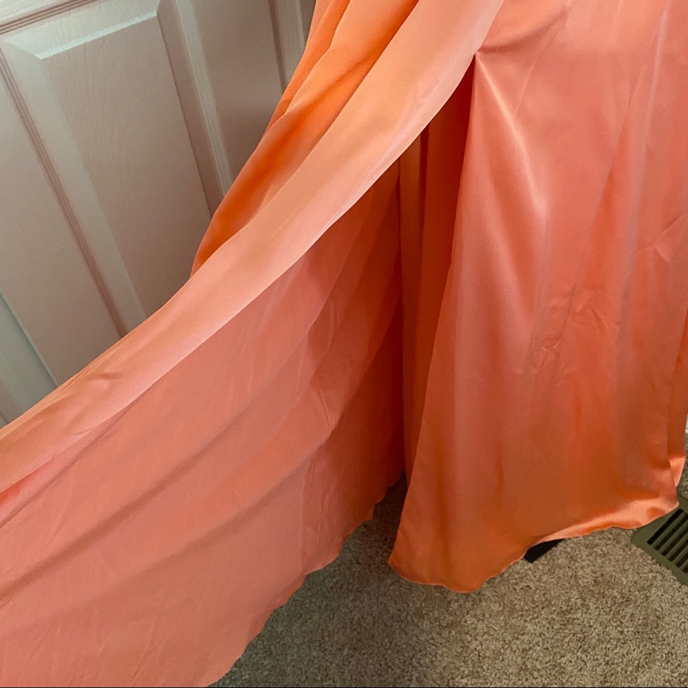 Vera Wang White Evening Gown Coral Maxi Dress size 10 New with Tags - Picture 8 of 16